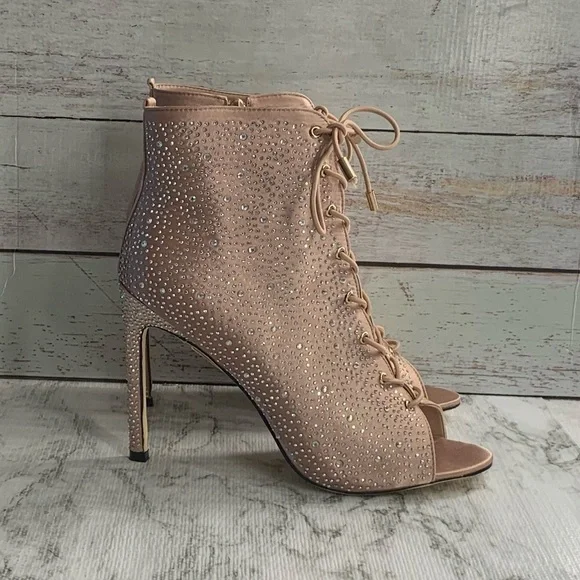 Shakira By Lady Couture High Heel Open Toe Rhinest